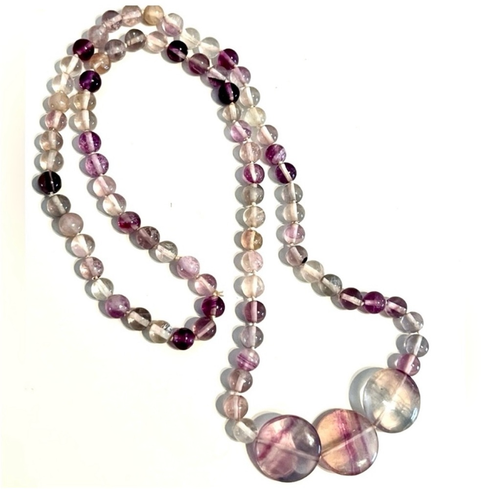 Genuine Banded Fluorite Gemstone Necklace